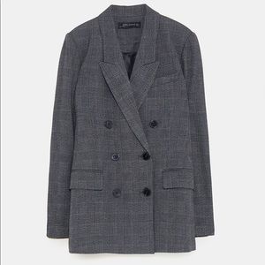 Zara Grey Plaid Blazer